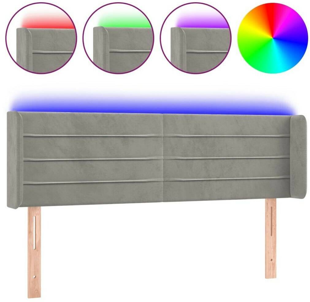 vidaXL LED headboard 147x16x78/88cm velvet (3123424) Letti