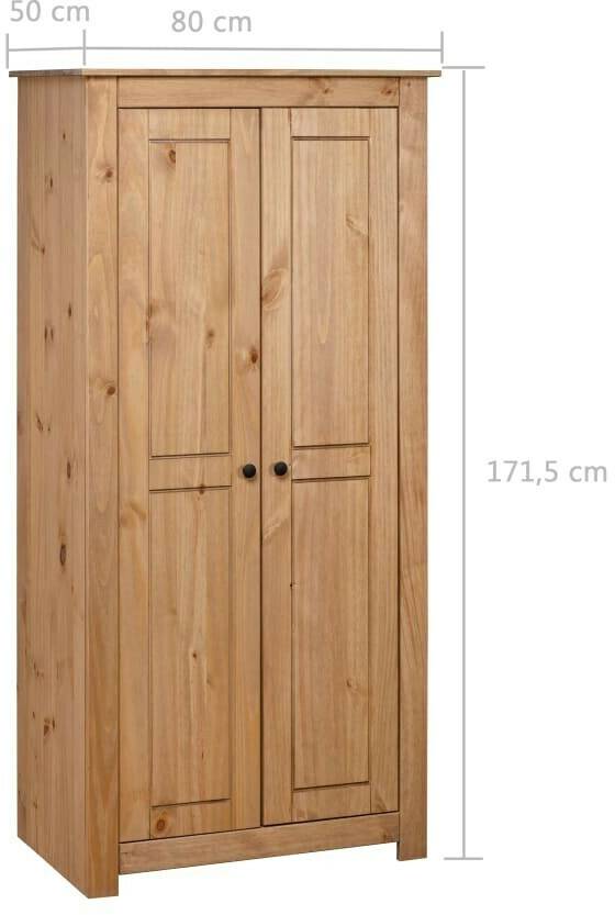 vidaXL Wardrobe 80x50x171.5 cm Pine Panama Brown Armadi guardaroba