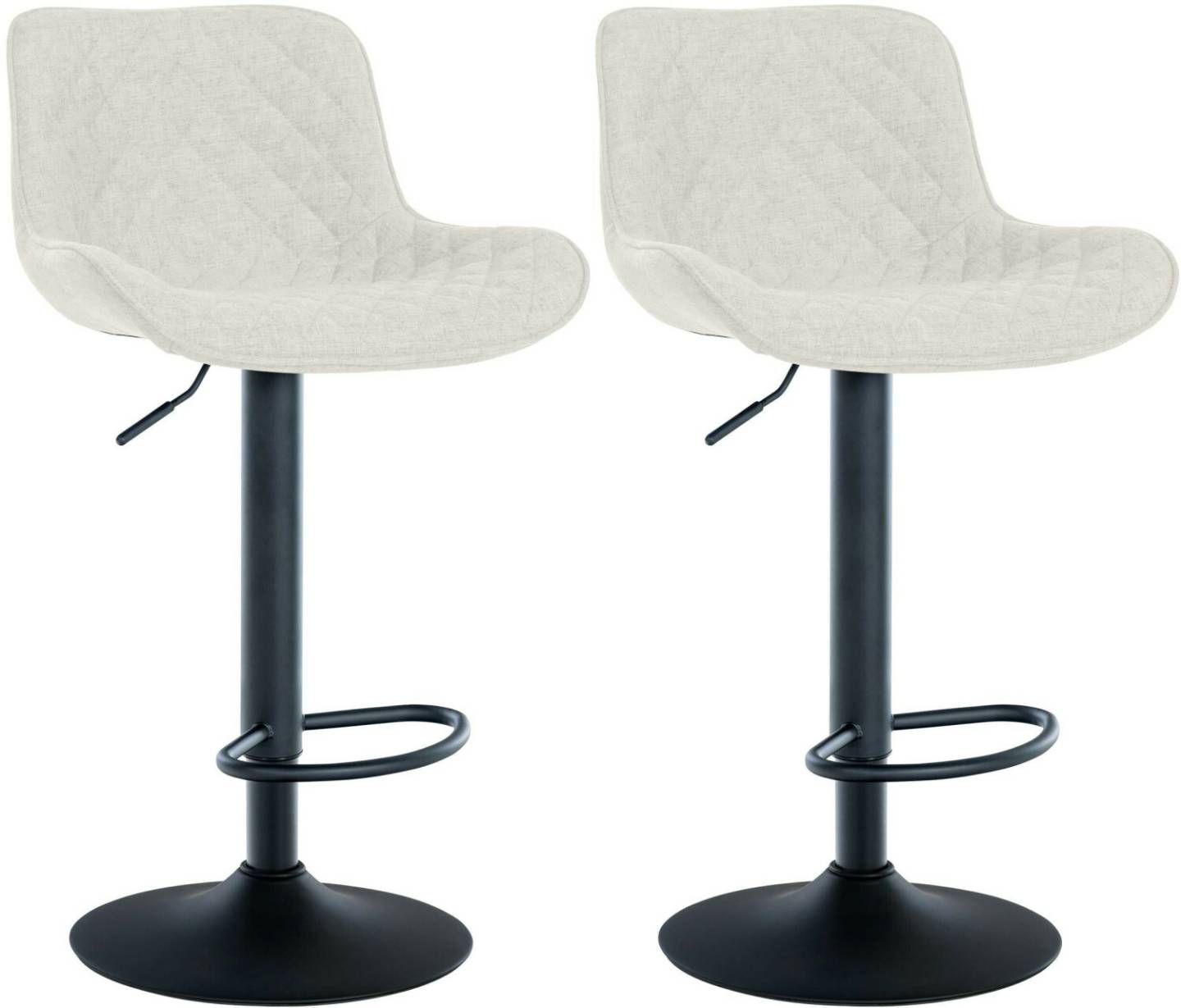 CLP Set of 2 bar stools Minosa fabric cream (322854) Mobili bar