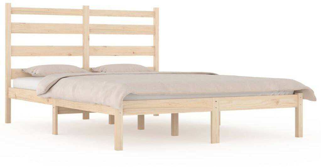 vidaXL Solid wood bed pine 140x190cm (3103628) Letti