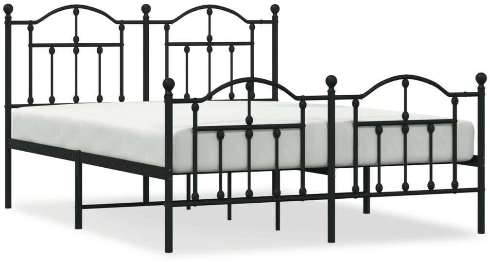 vidaXL Bed frame with head and footboard metal 140x200cm (353458) Letti