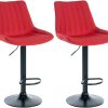 CLP Set of 2 bar stools Toni fabric black red (324004) Mobili bar