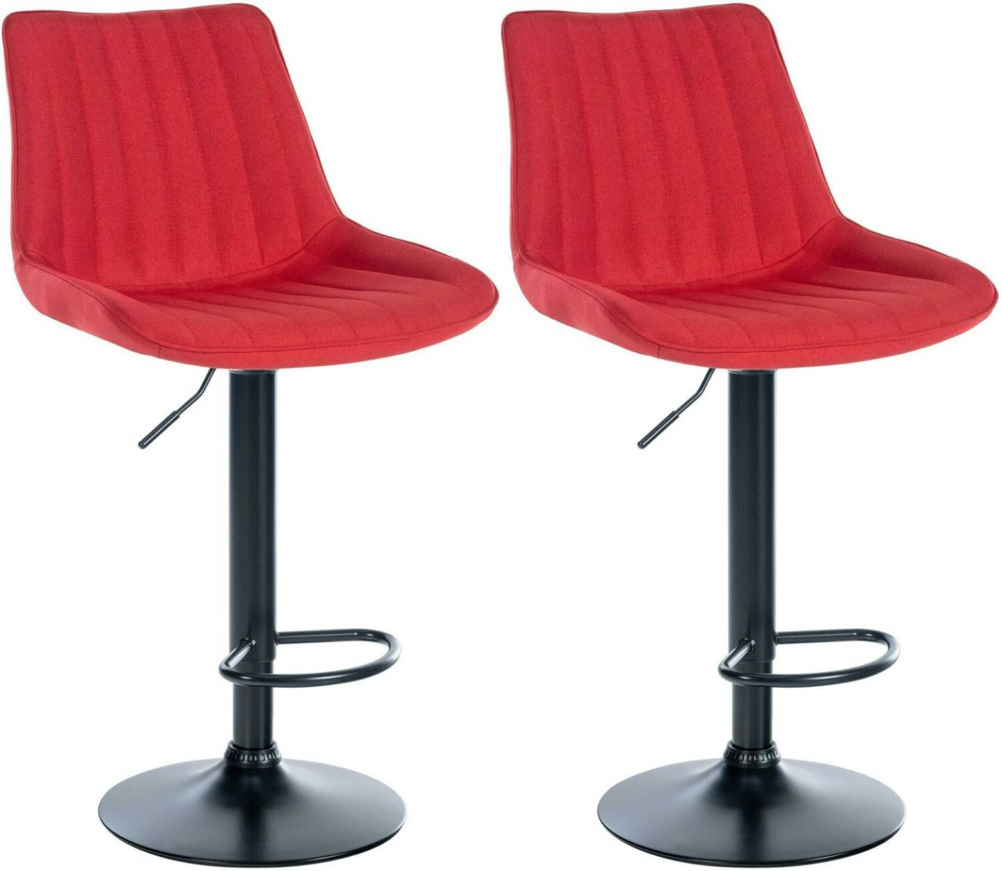 CLP Set of 2 bar stools Toni fabric black red (324004) Mobili bar