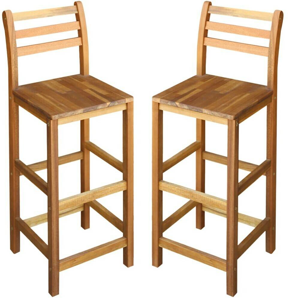 Mobili bar vidaXL Acacia Bar Chairs (2 Pieces)