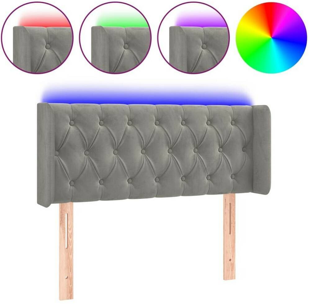 vidaXL LED headboard 103x16x78/88cm velvet (3123614) Letti