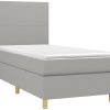 vidaXL Box spring bed with mattress 100x200cm fabric (3142153) Letti