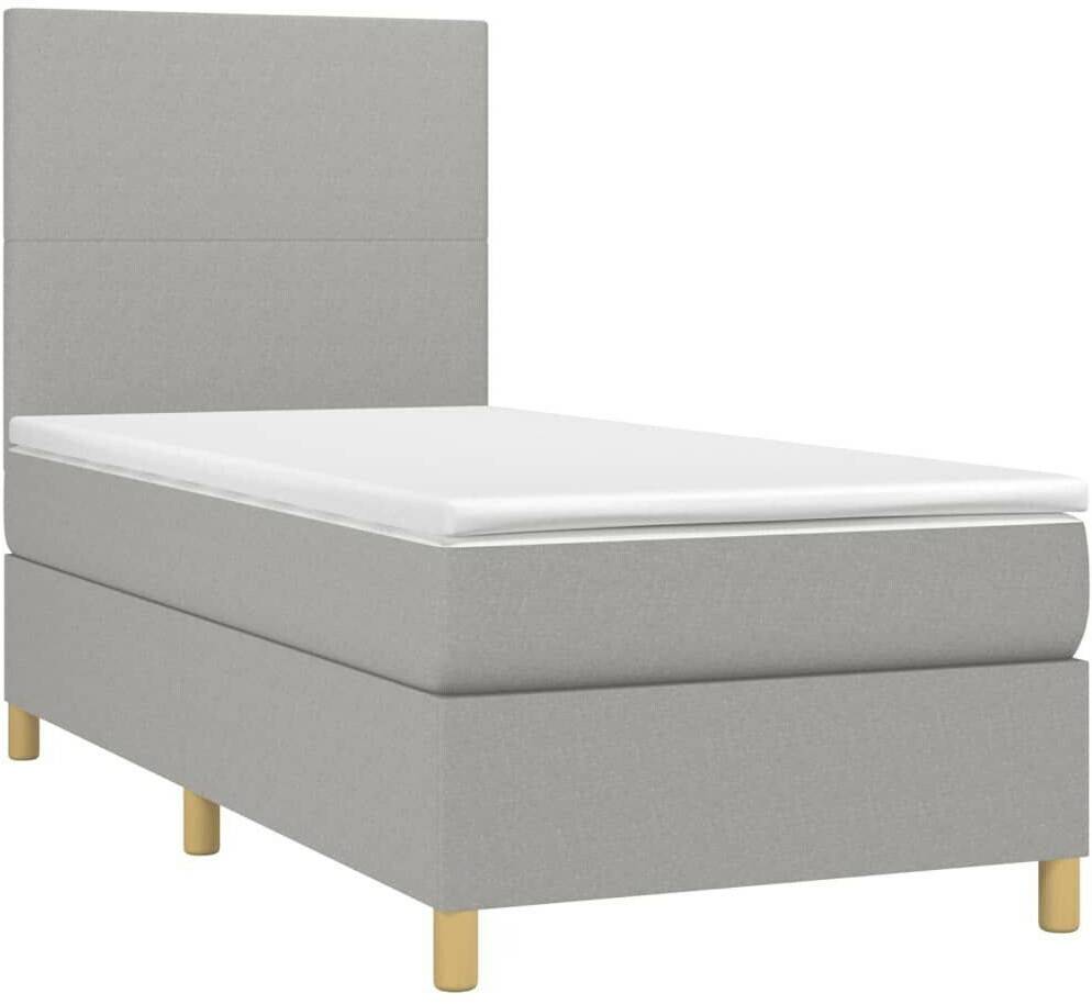 vidaXL Box spring bed with mattress 100x200cm fabric (3142153) Letti