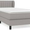 vidaXL Box spring bed with mattress 100x200cm fabric (3126381) Letti