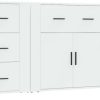 vidaXL Sideboards 3 pcs. wood material 80x70cm (3185423) Cassettiere