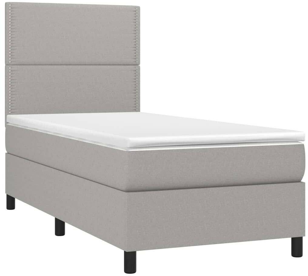 Letti vidaXL Box spring bed with mattress & LED 90x200cm fabric (3134765)