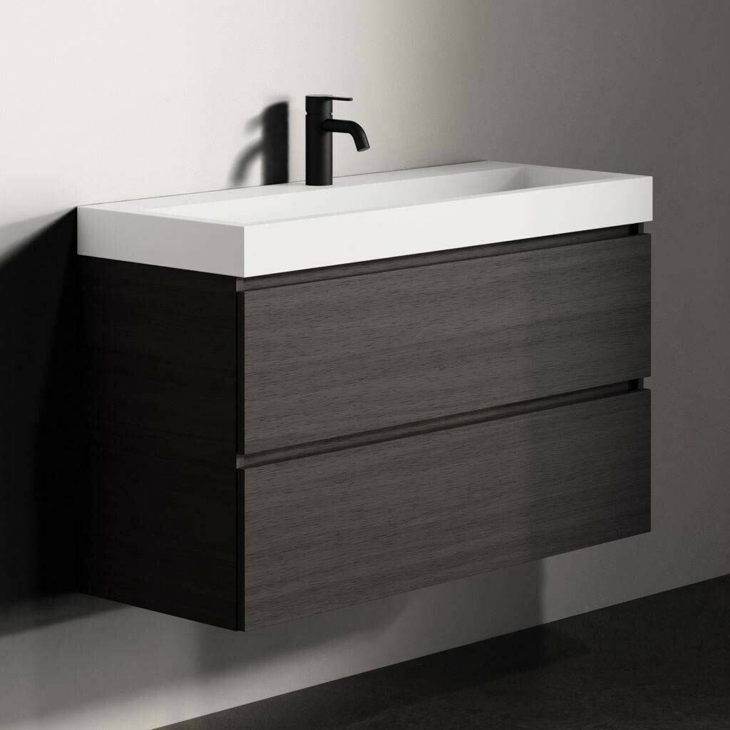 Riho Spring Vow bathroom furniture set A1 + 1 tap hole 100x40cm Charred Black (F001031D04) Set mobili da bagno