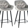 CLP Set of 2 bar stools Gibson velvet gray (322234) Mobili bar