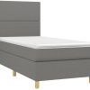 vidaXL Box spring bed with mattress & LED 80x200cm fabric (3135310) Letti