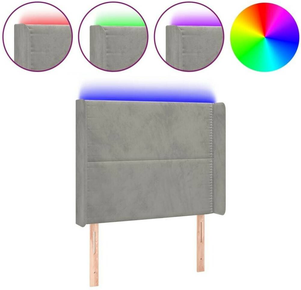 Letti vidaXL LED headboard 103x16x118/128cm velvet (3123950)