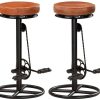 Mobili bar vidaXL 2 Pcs Canvas Print Bar Stools 44x44x75 cm brown/black (286967)