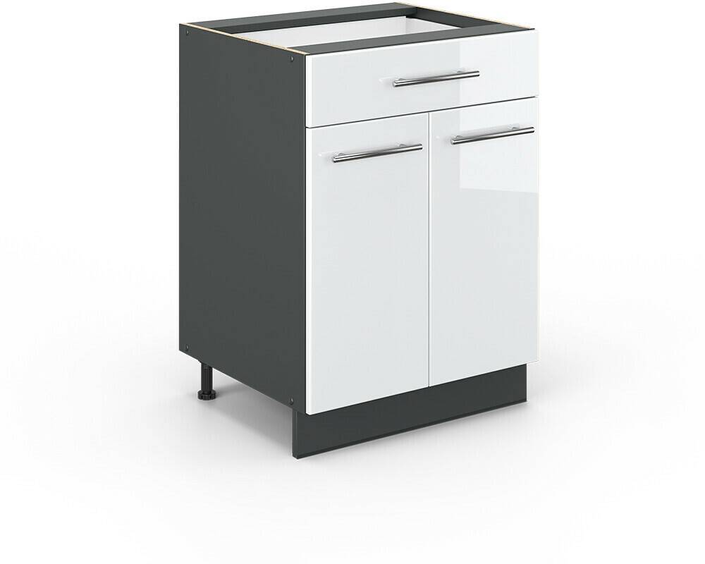 Mobili da cucina VICCO Drawer base cabinet Fame-Line 60 cm anthracite/white high gloss modern