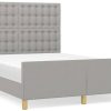 vidaXL Bed frame with headboard 140x190cm fabric (3125373) Letti