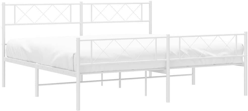 vidaXL Bed frame with head and footboard metal 183x213cm (372349) Letti