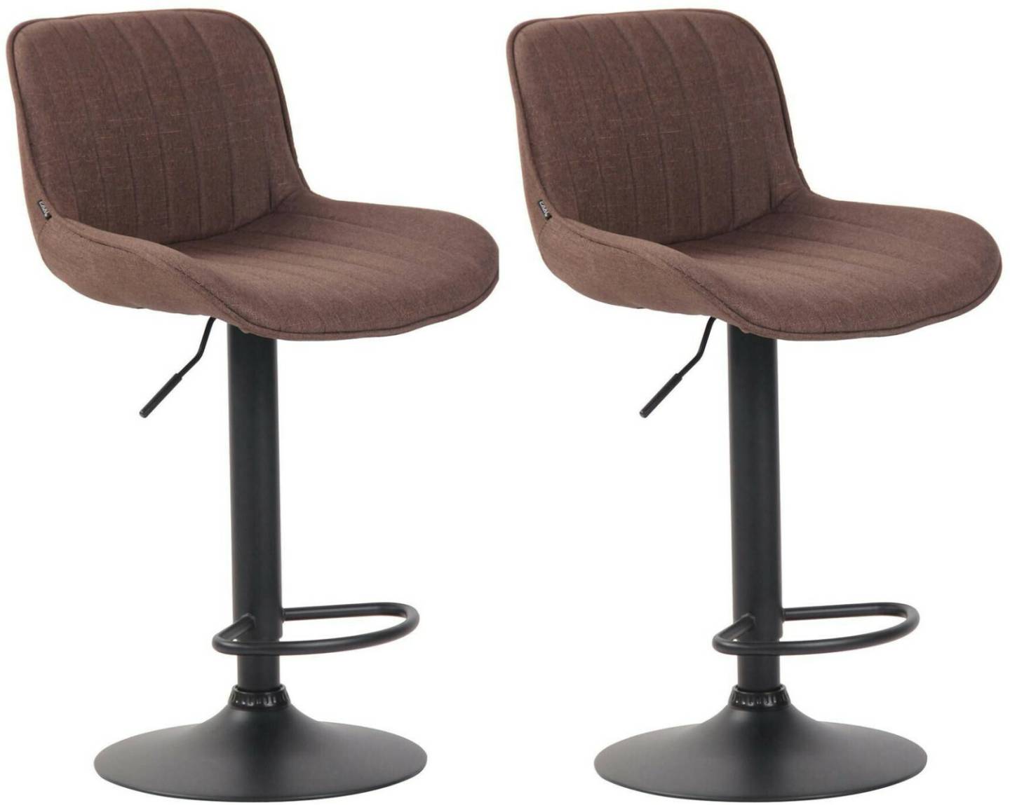 CLP Set of 2 bar stools Lentini fabric black brown (320571) Mobili bar