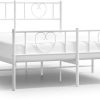 Letti vidaXL Bed frame with headboard and footboard metal 135x190cm (355529)