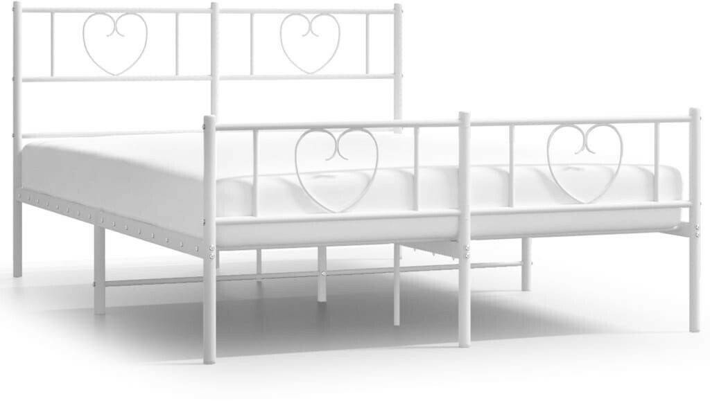 Letti vidaXL Bed frame with headboard and footboard metal 135x190cm (355529)