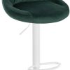 CLP Bar stool Lazio velvet white dark green (322744) Mobili bar