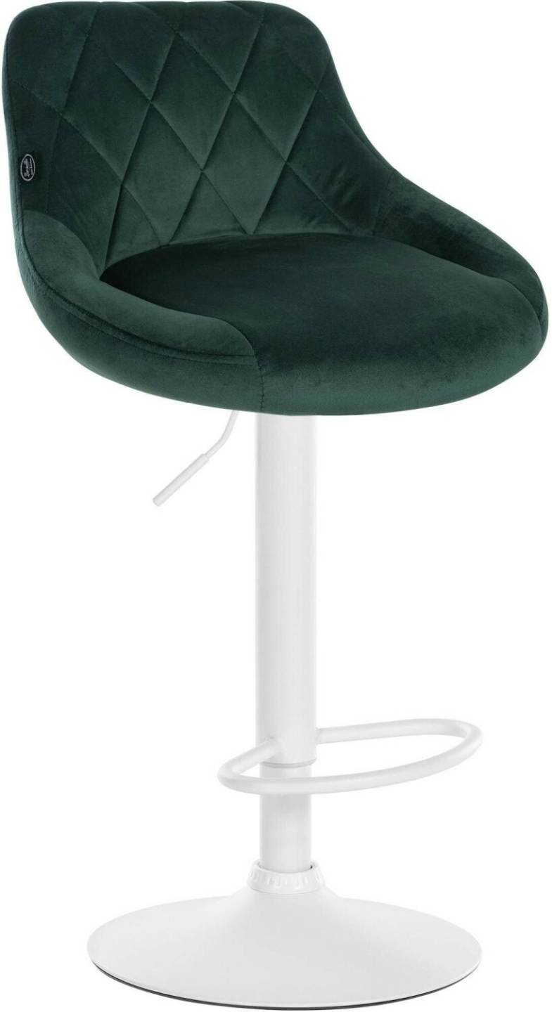 CLP Bar stool Lazio velvet white dark green (322744) Mobili bar