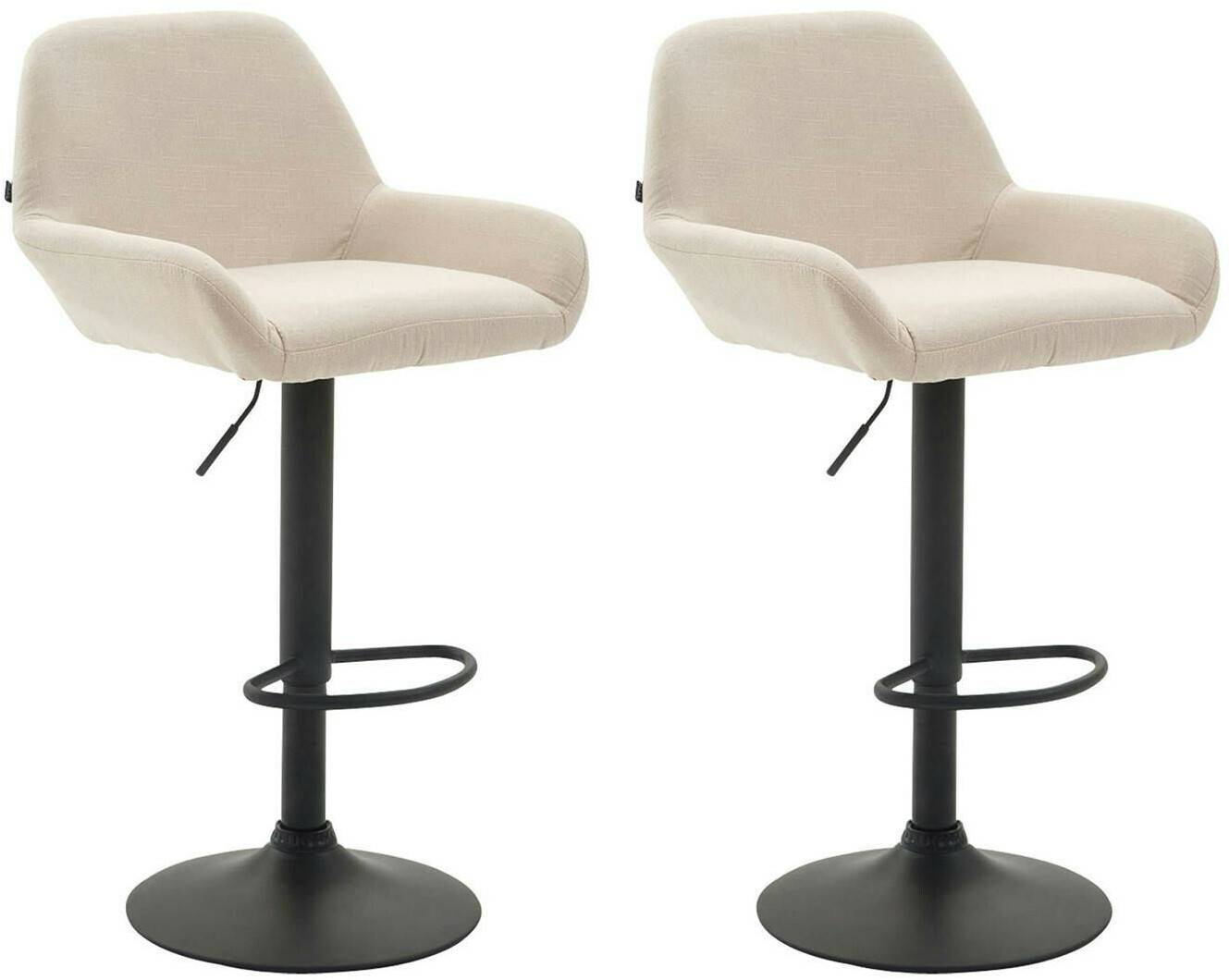 Mobili bar CLP Set of 2 bar stools Braga fabric black cream (305313)