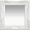 vidaXL Wall Mirror Baroque 40x40 cm White Specchi