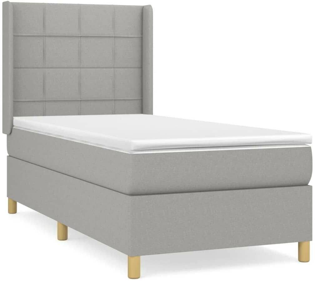 vidaXL Box spring bed with mattress 100x200cm fabric (3131969) Letti