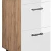 Livinity Kitchen base cabinet R-Line, 40 cm with drawers, without worktop, white high gloss/Goldkraft oak Mobili da cucina