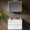 Set mobili da bagno Riho Porto Slim bathroom furniture set 80cm + mirror cabinet high-gloss white (F014108DP0)