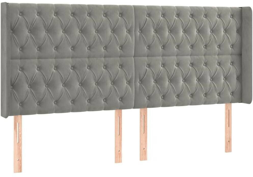 vidaXL Headboard with ears 183x16x118/128cm velvet (3119976) Letti