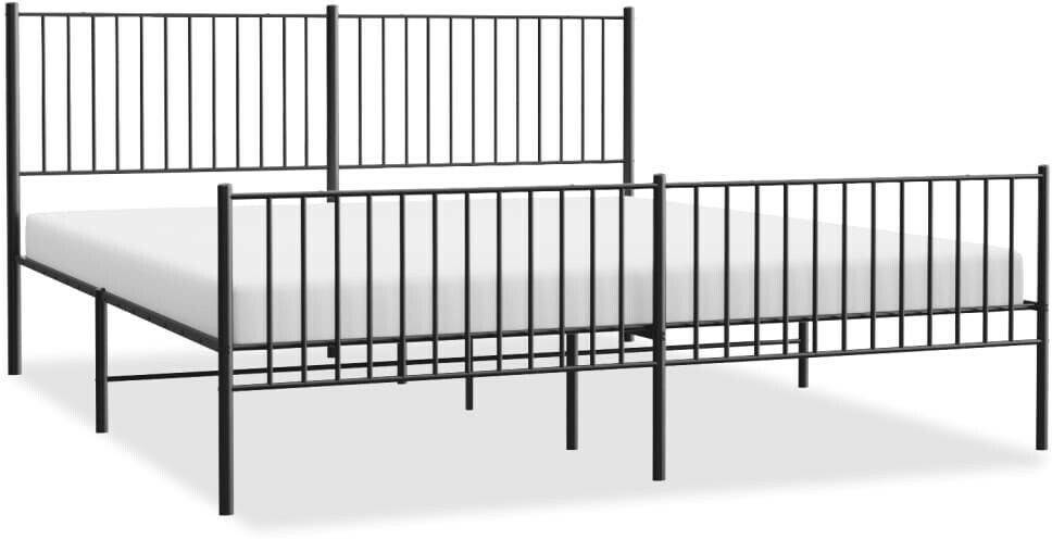 Letti vidaXL Bed frame with head and footboard metal 193x203cm (350888)