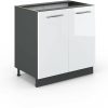 VICCO Base cabinet Fame-Line 80 cm anthracite/white high gloss modern Mobili da cucina