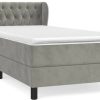 vidaXL Box spring bed with mattress 90x200cm velvet (3127649) Letti