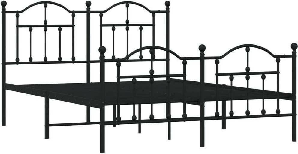 vidaXL Bed frame with head and footboard metal 140x200cm (353458) Letti