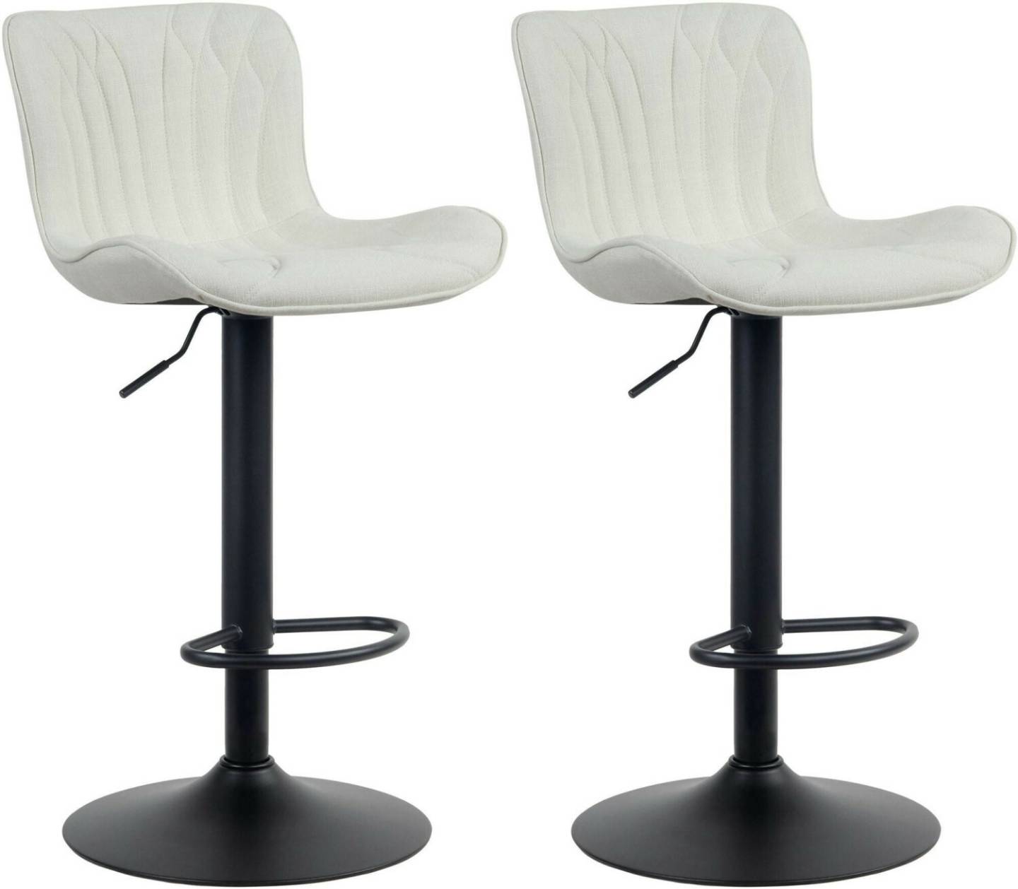 CLP Set of 2 bar stools Linus fabric cream (322368) Mobili bar