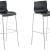 CLP Set of 2 bar stools Hover plastic 4-foot frame chrome black (304467) Mobili bar