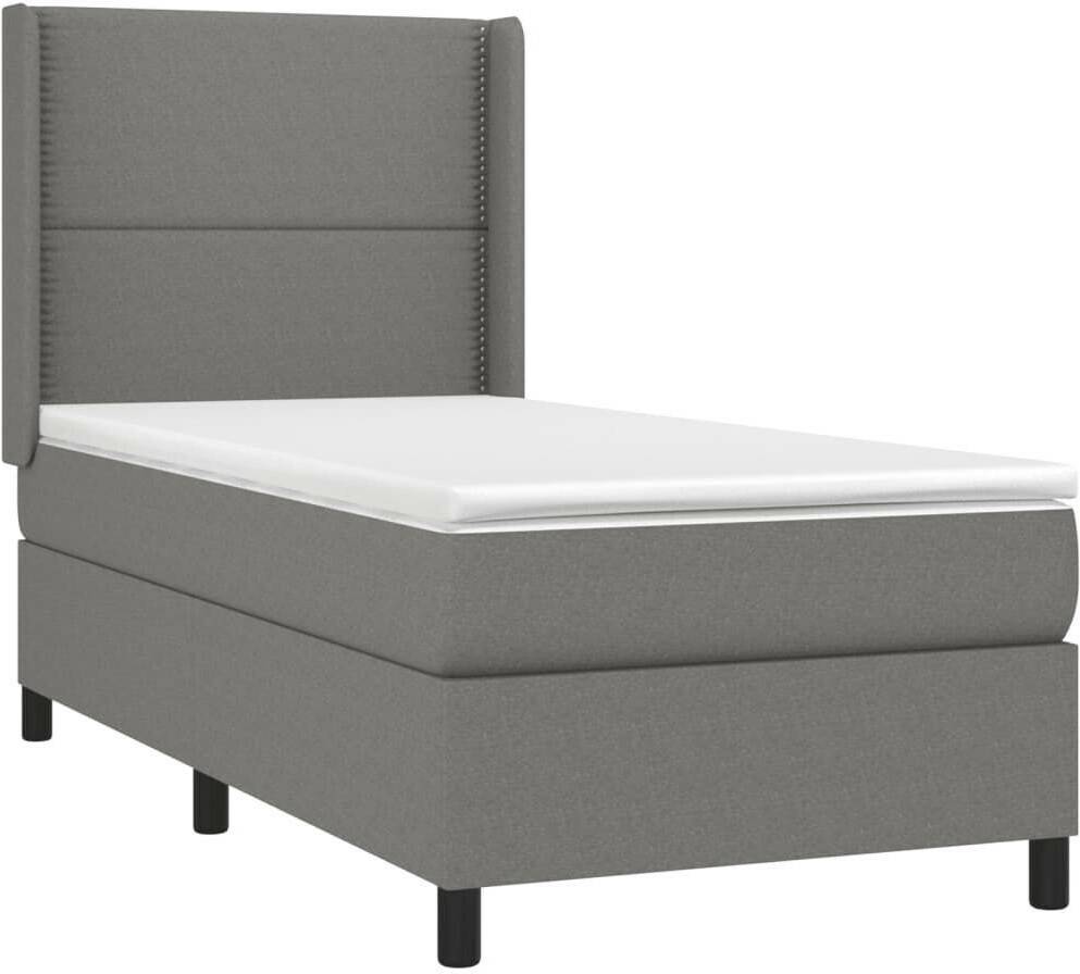 Letti vidaXL Box spring bed with mattress & LED 100x200cm fabric (3138214)