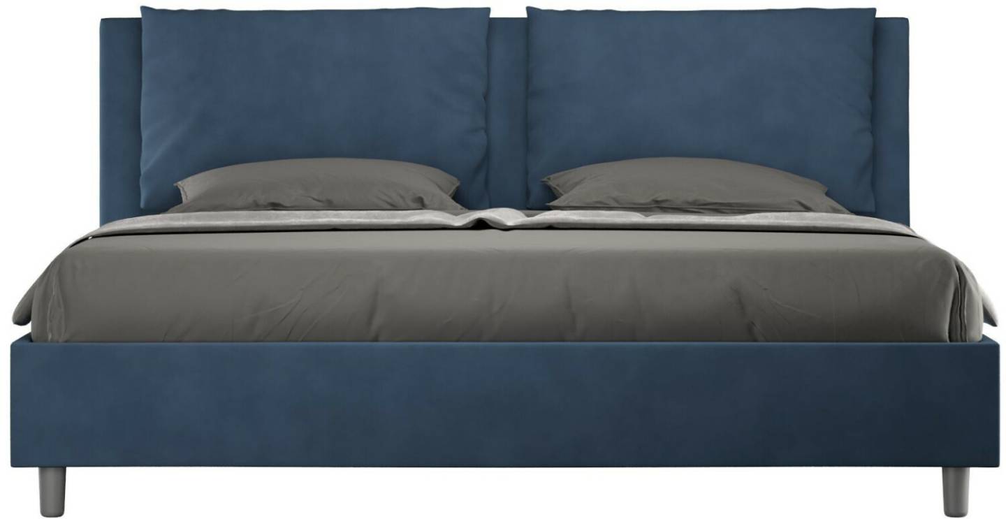 Letti ITYhome Letto senza rete imbottito 200x200 microfibra blu Appia blu