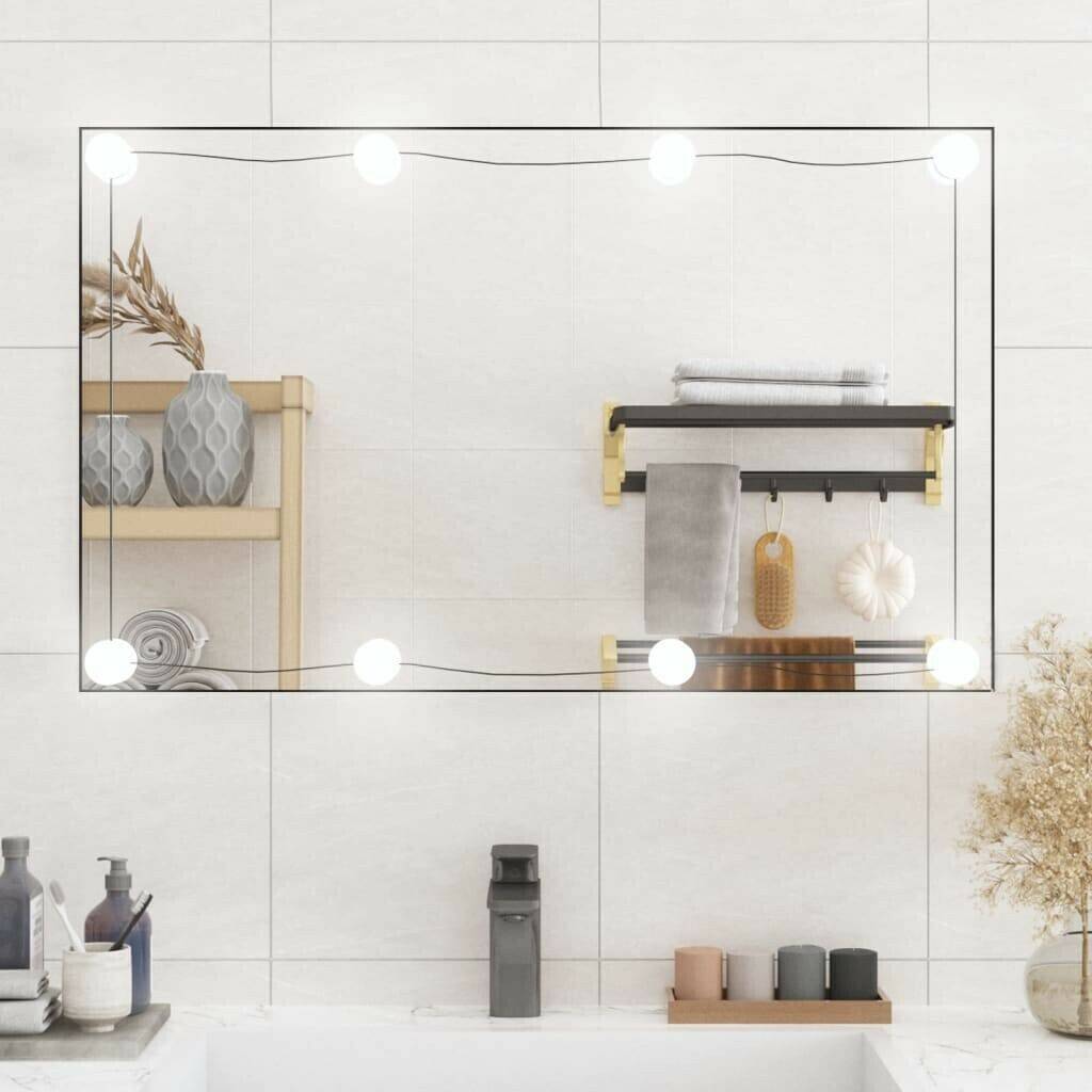 Specchi vidaXL Wall mirror with LED lights 50x80 cm Glass Rectangular