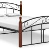 Letti vidaXL Bed frame metal solid wood 140x200cm (324921)