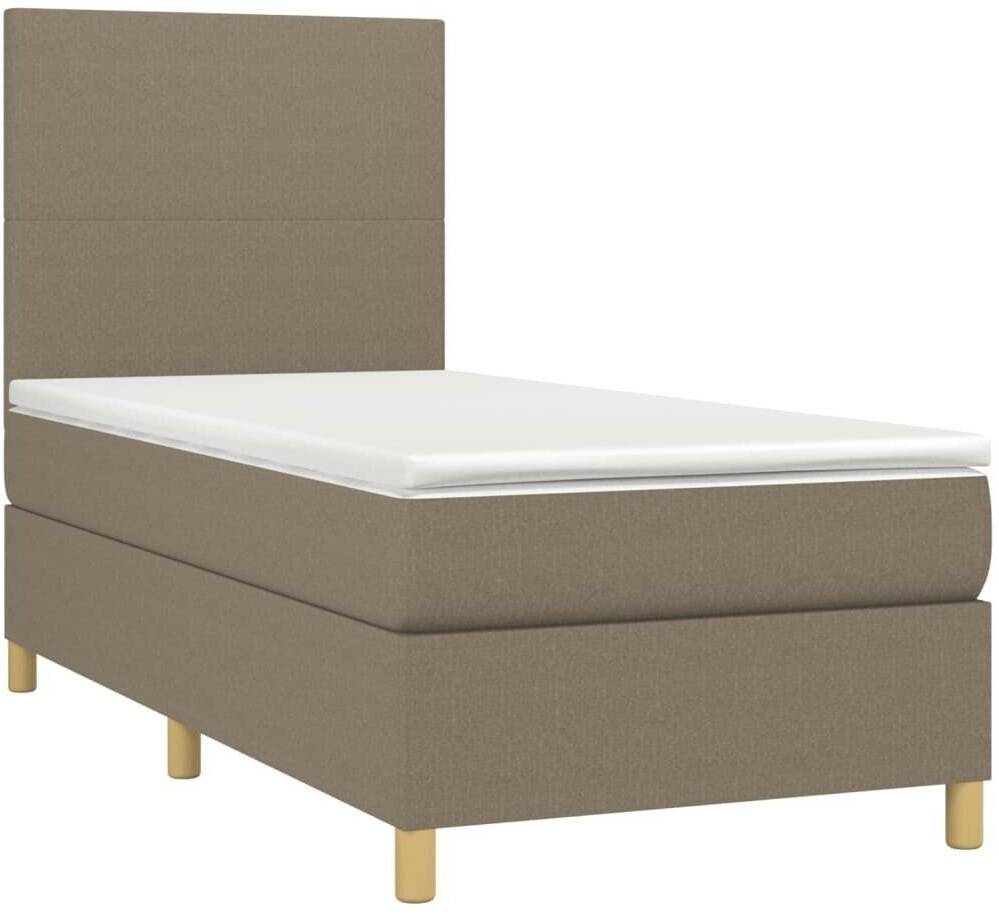 vidaXL Box spring bed with mattress 90x190cm fabric (3142141) Letti