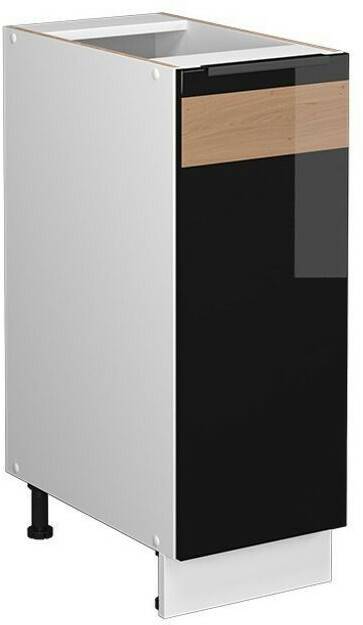 Livinity Pharmacy cabinet Fame-Line, 30 cm without worktop, high-gloss black oak/white Mobili da cucina