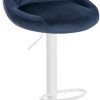 CLP Bar stool Lazio velvet white blue (322740) Mobili bar