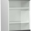 Mobili da cucina Livinity Fame-Line glass kitchen cabinet, 40 cm, anthracite gold/white