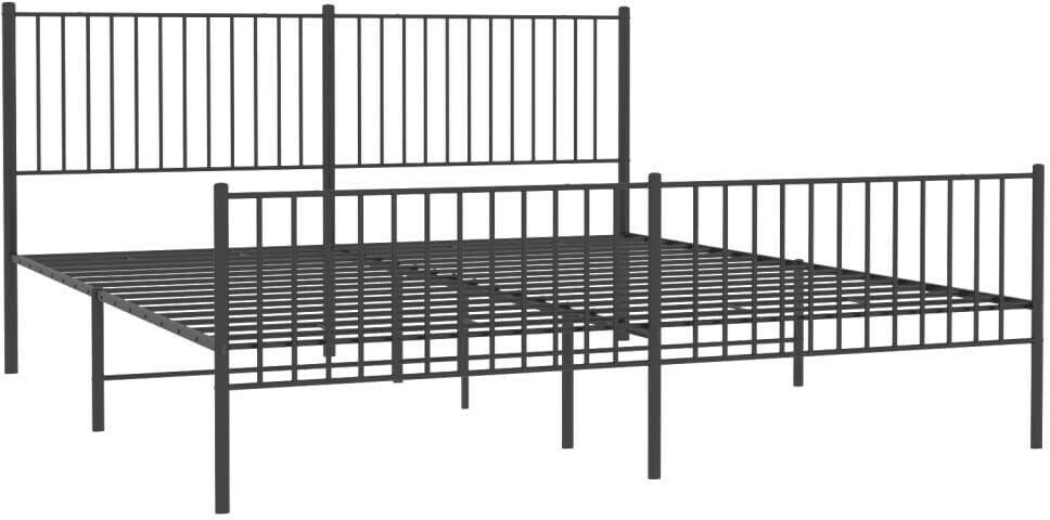 Letti vidaXL Bed frame with head and footboard metal 193x203cm (350888)