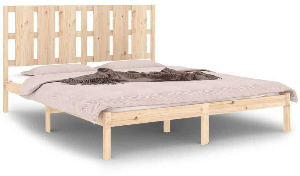 vidaXL Solid wood bed pine 160x200cm (3105610) Letti