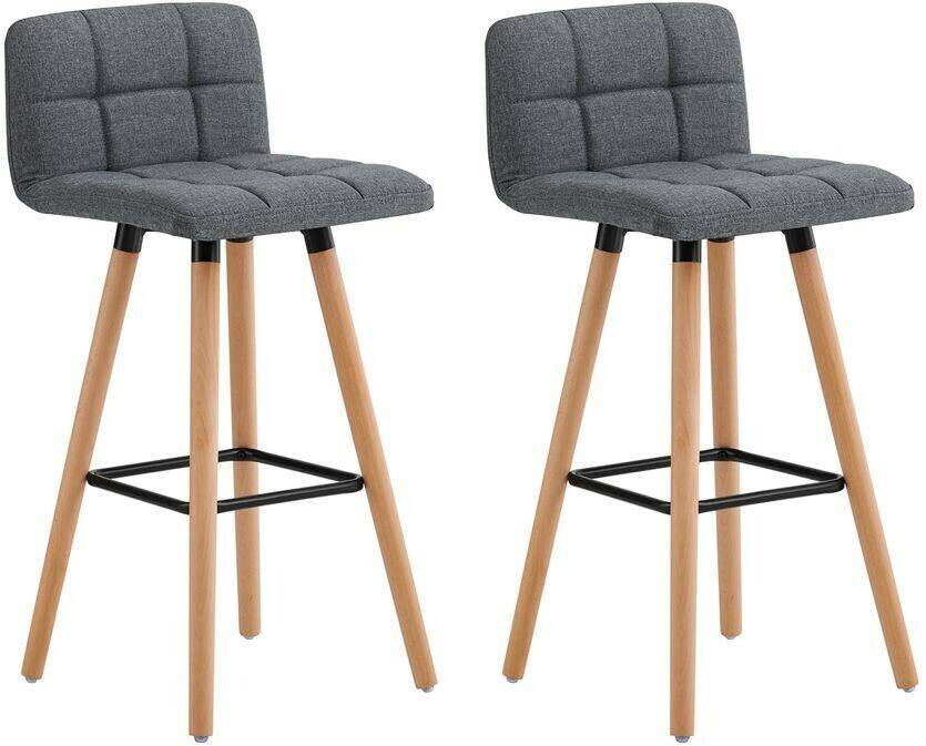 Mobili bar SoBuy Bar Stool Scandi (Set of 2) Dark Grey